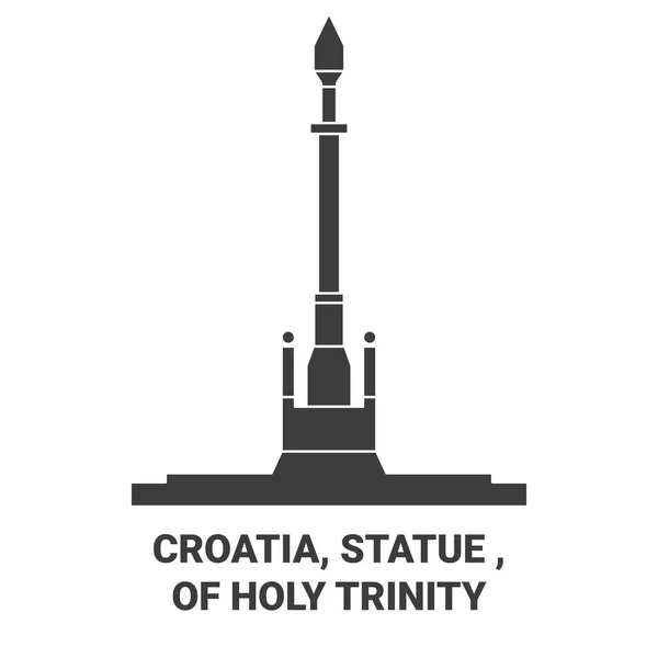 Hırvatistan Kutsal Üçlü Heykeli Tarihi Sınır Çizgisi Illüstrasyonu — Stok Vektör