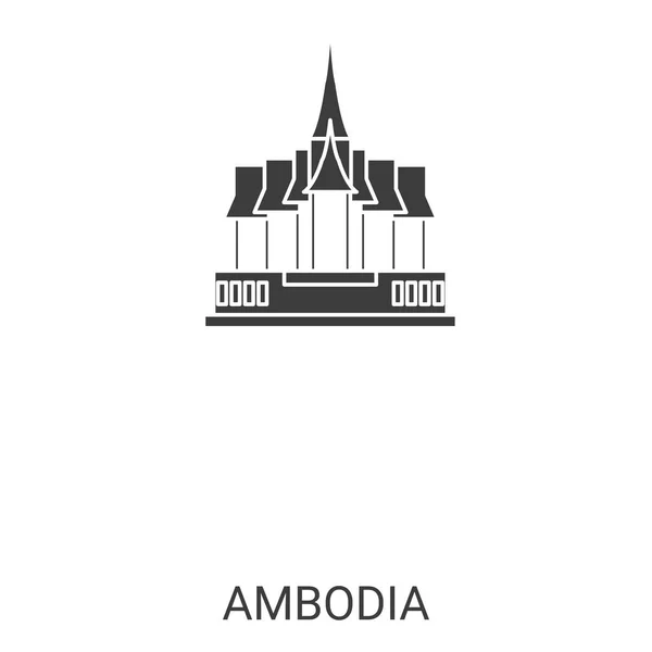 Cambodia Travel Landmark Line Vector Illustration — Stock Vector
