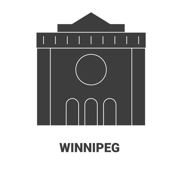 Καναδάς Winnipeg Ταξίδια Ορόσημο Γραμμή Διανυσματική Απεικόνιση — Διανυσματικό Αρχείο