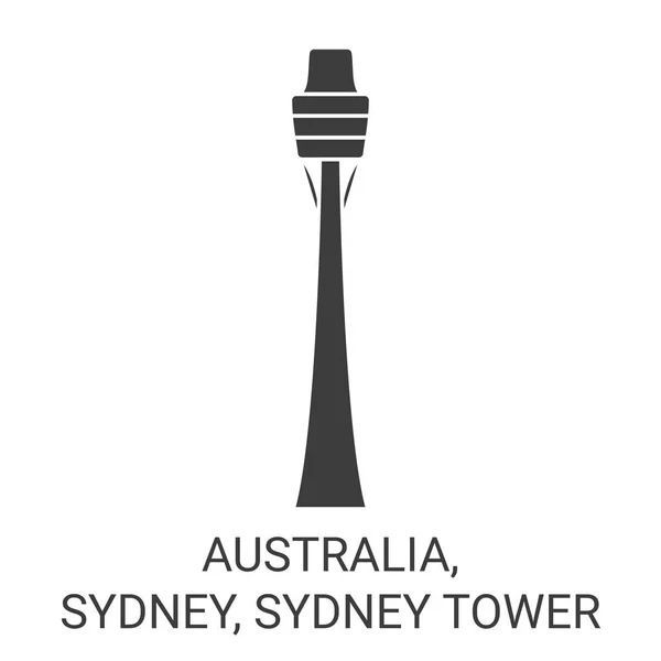 Australia Sydney Sydney Torre Viaje Hito Línea Vector Ilustración — Archivo Imágenes Vectoriales
