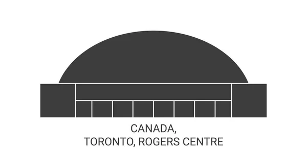Canadá Toronto Rogers Centro Viaje Hito Línea Vector Ilustración — Vector de stock