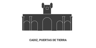 İspanya, Cadiz, Puertas De Tierra, seyahat çizgisi çizelgesi çizimi