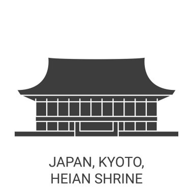 Japonya, Kyoto, Heian Tapınağı seyahat çizgisi çizelgesi çizimi