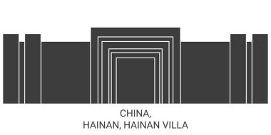 Çin, Hainan, Hainan Villa seyahat çizgisi vektör illüstrasyonu