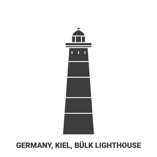 Tyskland Kiel Bulk Fyr Resa Landmärke Linje Vektor Illustration — Stock vektor