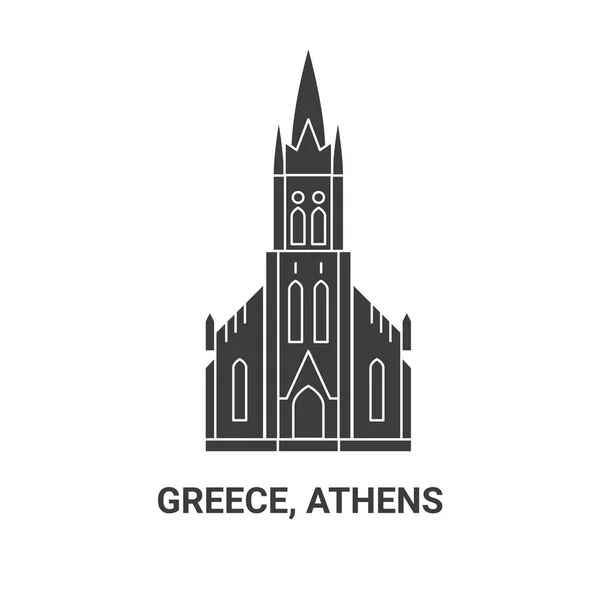 Řecko Athény Cestovní Orientační Linie Vektorové Ilustrace — Stockový vektor