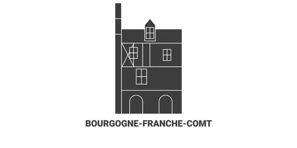 France Bourgognefranchecomt Dijon Illustration Vectorielle Ligne Voyage — Image vectorielle