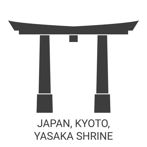 Japan Kyoto Yasaka Schrein Reise Meilenstein Linienvektorillustration — Stockvektor