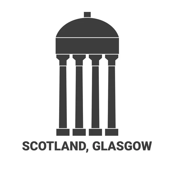 Schottland Glasgow Reise Meilenstein Linie Vektor Illustration — Stockvektor