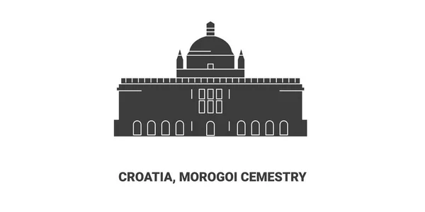 Хорватия Морогойское Кладбище Векторная Иллюстрация — стоковый вектор