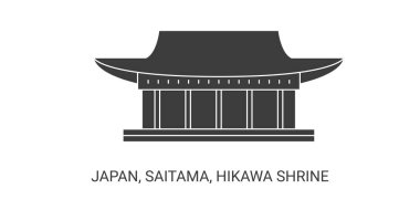 Japonya, Saitama, Hikawa Tapınağı, seyahat çizgisi çizimi