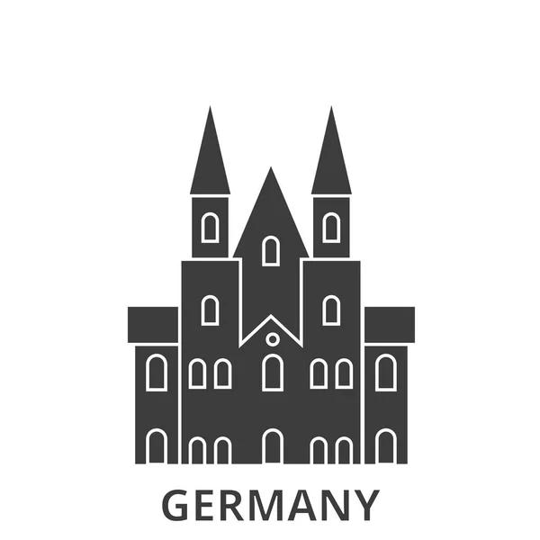 Niemcy Zamek Królewski Podróży Punkt Orientacyjny Linii Wektor Ilustracja — Wektor stockowy