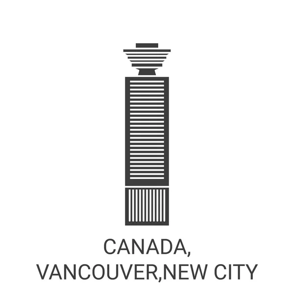 Canadá Vancouver Ilustração Vetor Linha Referência Viagem Cidade Nova — Vetor de Stock
