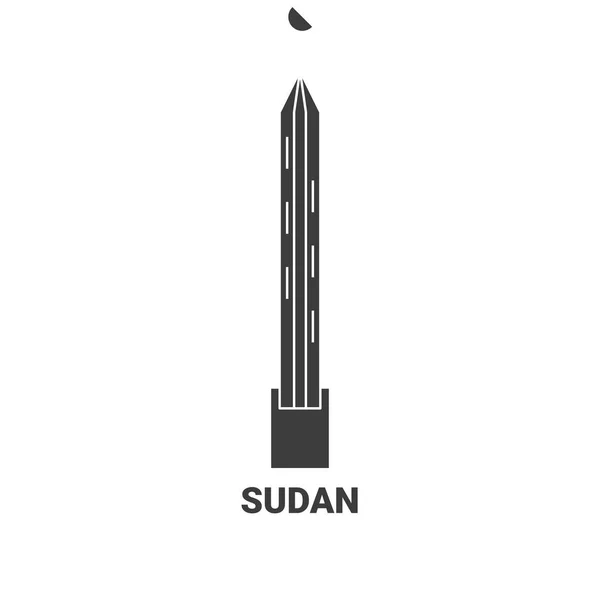 Sudan Reise Meilenstein Linie Vektor Illustration — Stockvektor
