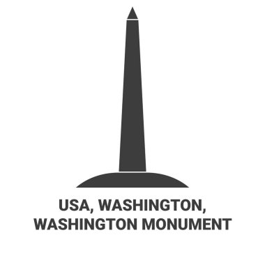 Usa, Washington, Washington Anıtı seyahat çizgisi vektör illüstrasyonu