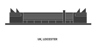 Uk, Leicester, seyahat çizgisi vektör çizelgesi çizimi