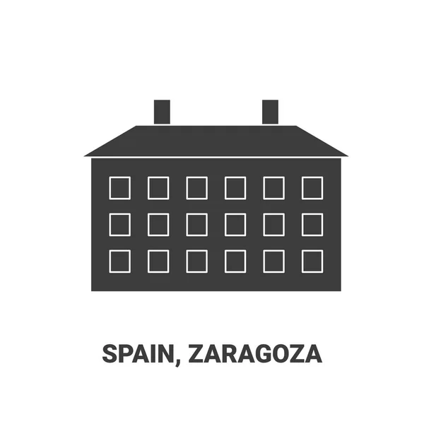Espagne Saragosse Illustration Vectorielle Ligne Repère Voyage — Image vectorielle