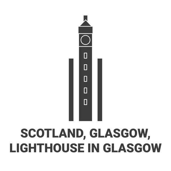 Шотландия Глазго Маяк Глазго Векторная Иллюстрация — стоковый вектор