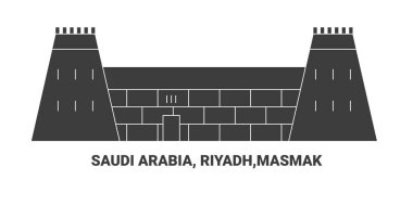 Suudi Arabistan, Riyad, Masmak, seyahat çizgisi çizelgesi çizimi