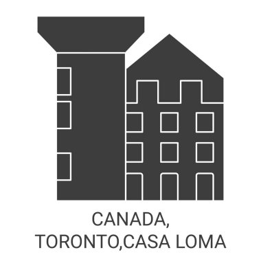 Kanada, Toronto, Casa Loma seyahat çizgisi vektör ilüstrasyonu