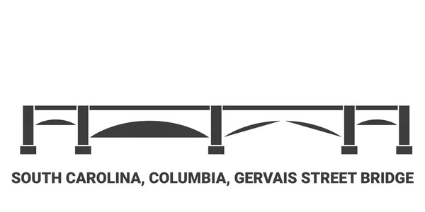 Spojené Státy Americké Jižní Karolína Columbia Gervais Street Bridge Ukázka — Stockový vektor