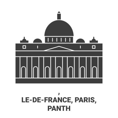 Fransa, Paris, Panthon seyahat tarihi çizgisi çizimi