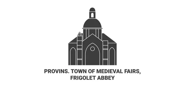 Francja Provins Miasto Średniowiecznych Jarmarków Frigolet Abbey Podróży Punkt Orientacyjny — Wektor stockowy