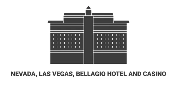Estados Unidos Nevada Las Vegas Bellagio Hotel Casino Ilustración Vector — Archivo Imágenes Vectoriales