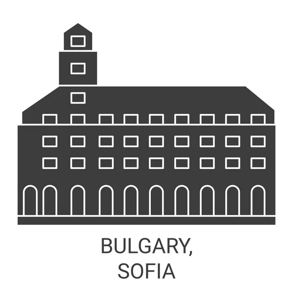 ブルガリア ソフィア旅行ランドマークラインベクトル図 — ストックベクタ
