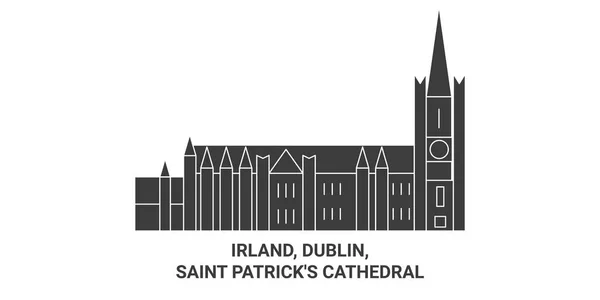 Irland Dublino Cattedrale Saint Patricks Immagini Vettoriali Riferimento Viaggio — Vettoriale Stock
