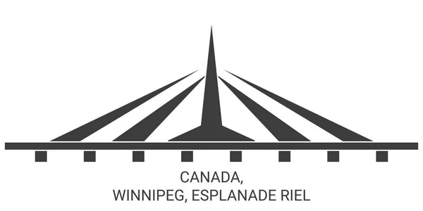 加拿大 温尼伯 Esplanade Riel旅行地标线矢量说明 — 图库矢量图片