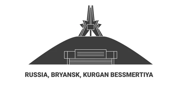 Rusko Bryansk Kurgan Bessmertiya Cestovní Orientační Linie Vektorové Ilustrace — Stockový vektor