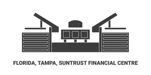 Estados Unidos Florida Tampa Suntrust Financial Centre Línea Referencia Viaje — Archivo Imágenes Vectoriales