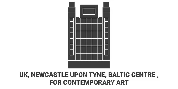Англия Ньюкасл Апон Тайн Балтийский Центр Иллюстрация Векторной Линии Путешествия — стоковый вектор