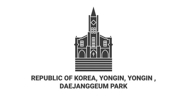 République Corée Yongin Yongin Daejanggeum Park Illustration Vectorielle Ligne Voyage — Image vectorielle