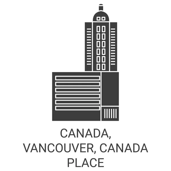 Canadá Vancouver Canadá Lugar Viagem Marco Linha Vetor Ilustração — Vetor de Stock