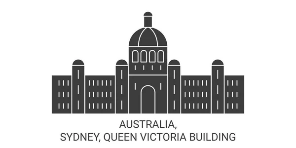 オーストラリア シドニー クイーンビクトリア旅行ランドマークラインベクトルイラストを構築 — ストックベクタ