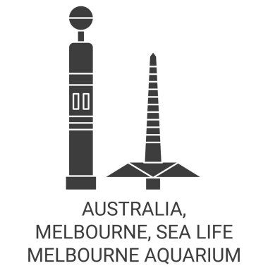 Avustralya, Melbourne, Sea Life Melbourne Akvaryumu seyahat çizgisi çizgisi çizimi