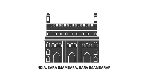 Ινδία Bara Imbara Bara Imbarar Ταξίδια Ορόσημο Γραμμή Διανυσματική Απεικόνιση — Διανυσματικό Αρχείο