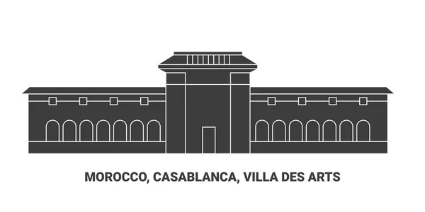 Моррелло Касабланка Вилла Арт Векторная Иллюстрация Векторной Линии Путешествия — стоковый вектор