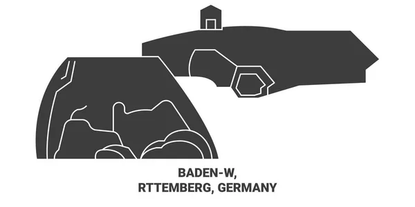 Almanya Badenw Rttemberg Seyahat Çizgisi Vektör Illüstrasyonu — Stok Vektör