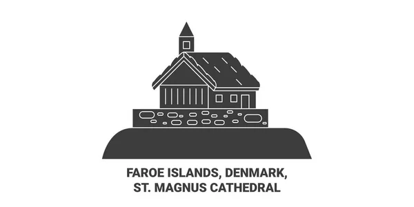 Danimarca Isole Faroe Cattedrale Magnus Immagini Vettoriali Riferimento — Vettoriale Stock