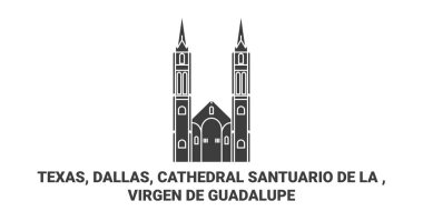 Amerika Birleşik Devletleri, Teksas, Dallas, Katedral Santuario De La, Virgen De Guadalupe seyahat çizgisi çizelgesi çizimi