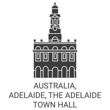 Avusturalya, Adelaide, Adelaide Belediye Binası seyahat çizgisi çizgisi çizimi