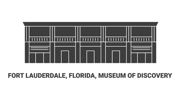 Estados Unidos Fort Lauderdale Florida Museo Del Descubrimiento Ilustración Vector — Archivo Imágenes Vectoriales