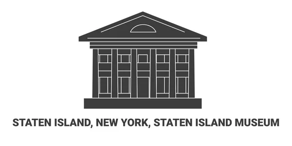 Сша Стейтен Айленд Нью Йорк Музей Стейтен Айленда Векторная Иллюстрация — стоковый вектор
