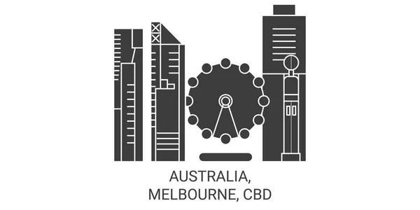 Australien Melbourne Cbd Rejse Vartegn Linje Vektor Illustration – Stock-vektor
