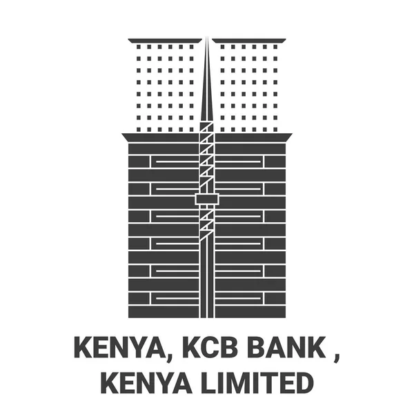 Kenya Kcb Bank Kenya Limited Travel Landmark Line Vector Illustration — Stock Vector