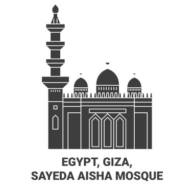 Mısır, Giza, Sayeda Aisha Camii tarihi eser çizgisi çizimi
