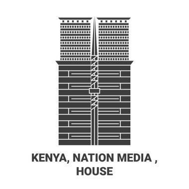 Kenya, Ulus Medyası, Ev Seyahati sınır çizgisi vektör ilüstrasyonu
